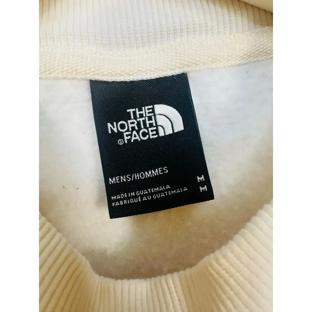 The North Face Solid Off White Crewneck Sweatshirt with Tonal Logo Size Medium